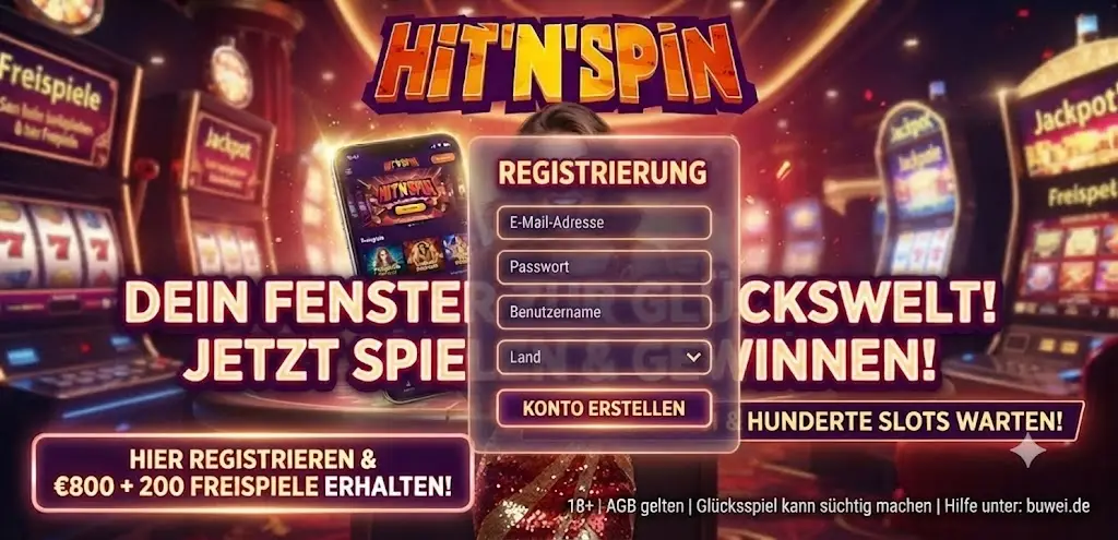Registrierung bei Hitspin
